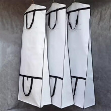 3 Pack Long Dress Garment Bags 63/70 Inch Breathable Dustproof Wedding Dress Storage Covers White