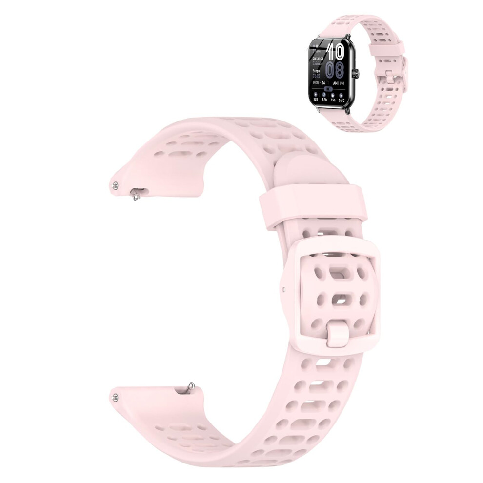 Soft Waterproof Silicone Smartwatch Band For Jacoosa Tg38, QuickâRelease Adjustable Sport Strap, Pink 9073542043737