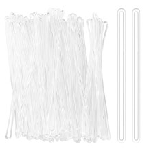 60 PCS Clear Plastic Luggage Tag Loops 6 Inch – Durable Reusable Straps for ID Cards and Travel Bag Tags