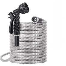 75ft Stainless Steel Garden Hose Heavy Duty Kink LeakProof 3/4 Inch Flexible Water Hose for Lawn and Car Washing