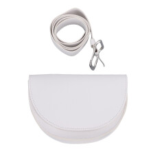 PU Leather Rangefinder Waist Bag with Adjustable Belt, Protective Padded Golf Rangefinder Case White