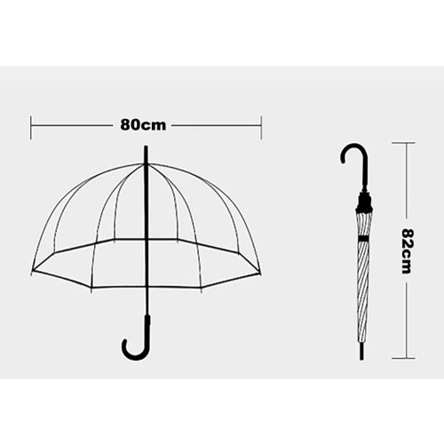 Clear Bubble Umbrella Windproof Automatic Open Waterproof Lightweight 31‑Inch Dome 14‑Piece Set 2