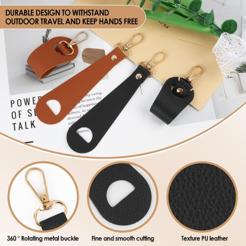 4 Pcs Adjustable Hat Clips for Travel, PU Leather Baseball Cap Holder for Backpack, Secure Hat Attachment 2