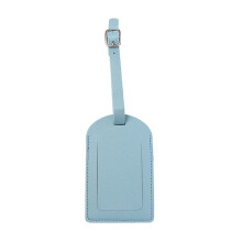 PU Leather Luggage Tags with Secure Buckle and Clear ID Window for Suitcases, Travel Bags, Light Blue