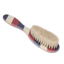 Beard Brush Men Barber Soft Cleaning Styling Tool with Striped Handle Portable