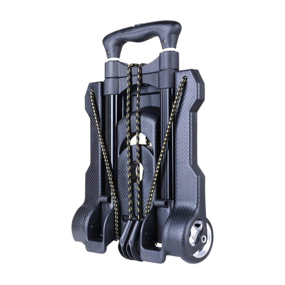 Folding Hand Truck Dolly With Adjustable Handle, Aluminum Foldable Luggage Cart With Smooth Wheels Black 9771547898245