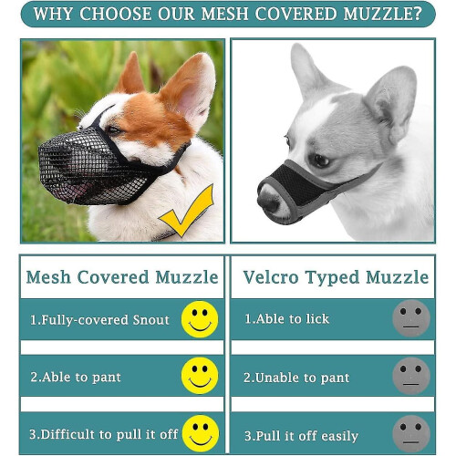 (M, Black) Dog Muzzle With Adjustable Straps, Soft Mesh Covered Muzzles For Small Medium Large Dogs Tw 2