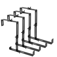 Adjustable No Drill Window Box Brackets – Heavy Duty Steel Planter Brackets for Balcony Railing, Deck and Patio (2)