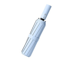 Automatic Umbrella with UV Protection, Compact Folding Design for Sun and Rain, Light Blue
