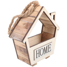 Light Yellow Wooden Wall Planter Hanging Wall Vase for Indoor Plants Home Decor Living Room