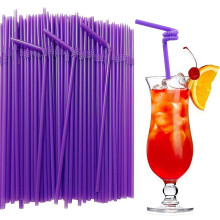 Purple Flexible Drinking Straws 1000PCS Pack, Bendable Neck Design for Juice, Milk and Cocktail Parties