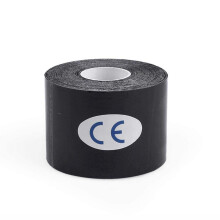Waterproof Kinesiology Tape Roll 5cm x 5m Black – Breathable Elastic Cotton Sports Tape for Muscle Support