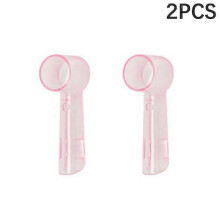 (Pink) 2pcs Round Electric Toothbrush Head Protective Cover Tooth Brush Heads Lids