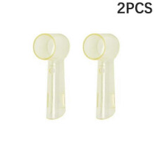 (Yellow) 2pcs Round Electric Toothbrush Head Protective Cover Tooth Brush Heads Lids