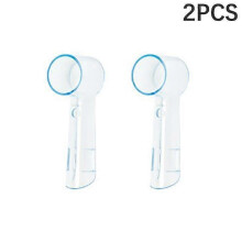 (Blue) 2pcs Round Electric Toothbrush Head Protective Cover Tooth Brush Heads Lids