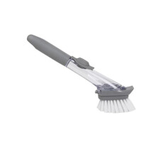 Dishwashing Brush with Soap Dispenser, DualHead Long Handle Kitchen Cleaning Brush for Deep Clean