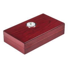 Cedar Cigar Humidor Box with Hygrometer, Tight Seal Design, Travel Case for 4 Cigars