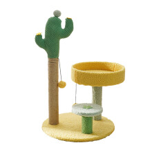 Multifunctional Cat Tree with Durable Scratching Post and Comfortable Curved Perch, SpaceSaving Cat Tower