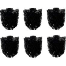 (6pcs, black) 6pcs Toilet Replacement Brush Head White Replacement Brushes Diameter 8cm