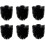 (6pcs, black) 6pcs Toilet Replacement Brush Head White Replacement Brushes Diameter 8cm 1