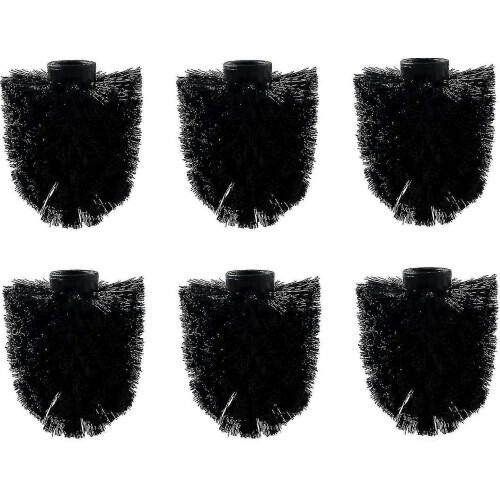 (5pcs, black) 6pcs Toilet Replacement Brush Head White Replacement Brushes Diameter 8cm