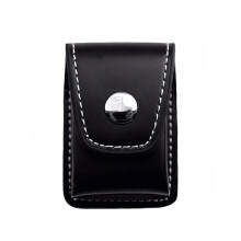 Handmade PU Leather Lighter Case Holder with Magnetic Snap Closure and Belt Loop for Zippo (E‑Brown, A‑Black)