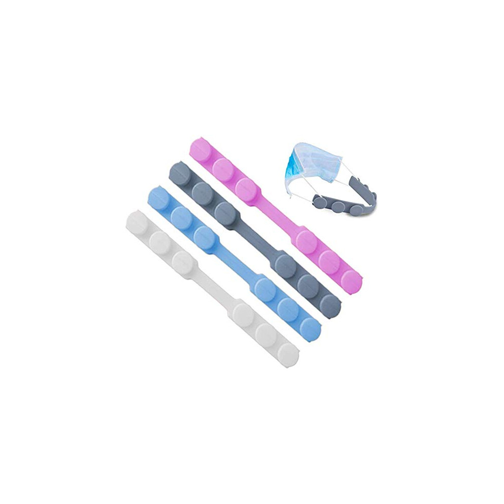 4Pcs Adjustable Silicone Mask Strap Extender Ear Saver For Face Mask, Soft Flexible Comfort Hook For Kids And Adults 9330225375548