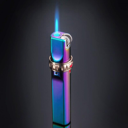Windproof Refillable Butane Torch Lighter W1, Adjustable Jet Flame for BBQ Camping Candles Gift