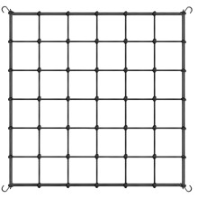 Elastic Plant Trellis Netting for 4x4 Grow Tent, Adjustable Grid Support with Rustproof Hooks, Black