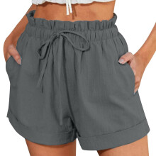 Women's Shorts Knee Length Shorts Loose Fit Cargo Track-Gray M