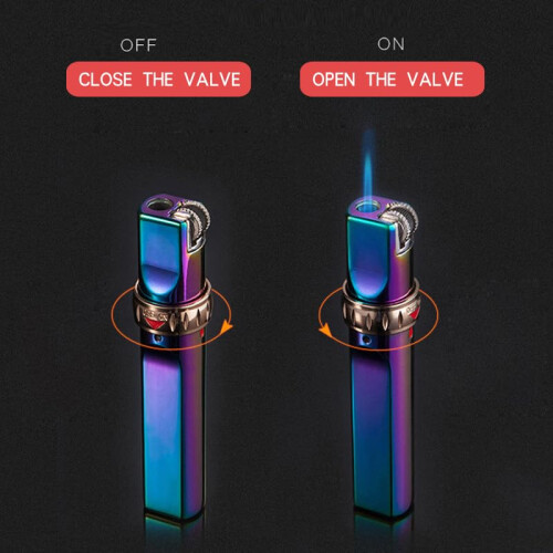 Windproof Refillable Butane Torch Lighter W1, Adjustable Jet Flame for BBQ Camping Candles Gift 2