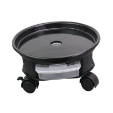 Plant Caddy with Wheels and Drainage Tray, Round Removable Flower Pot Stand with Drawer for Indoor Use