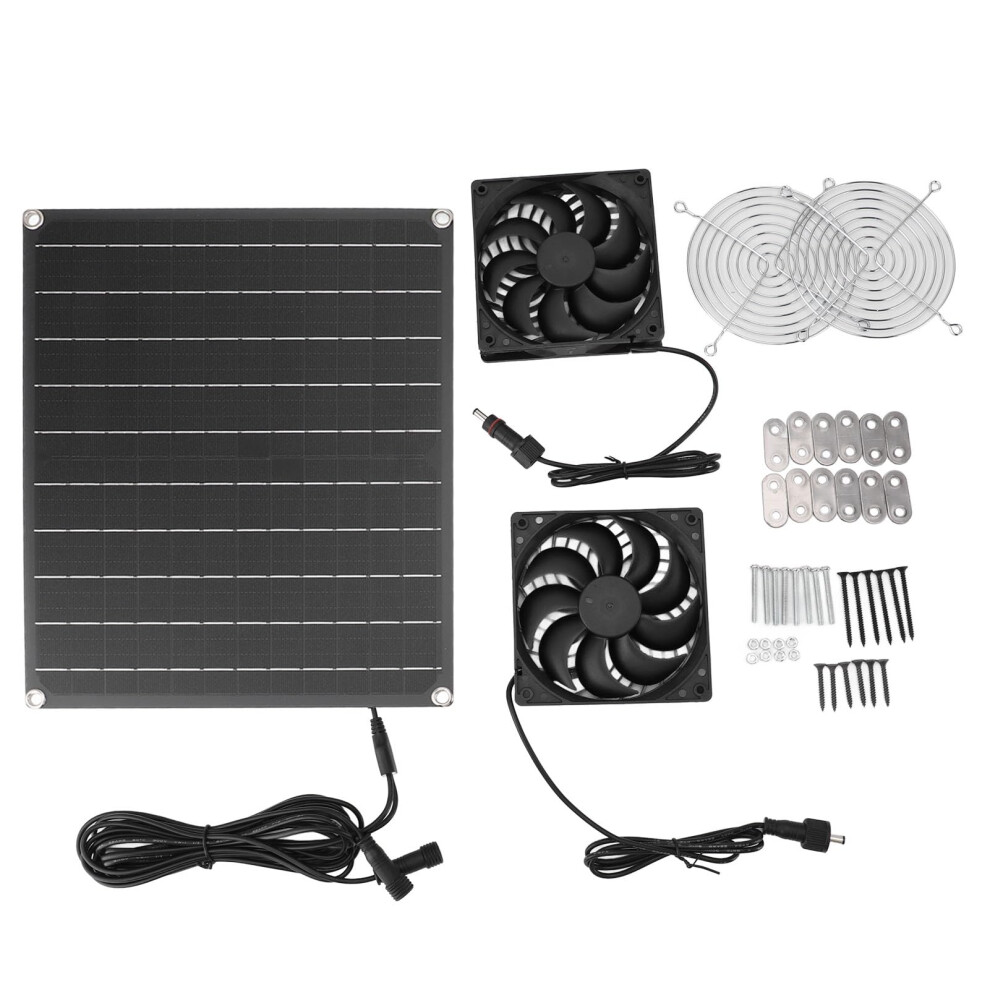 Solar Exhaust Fan 12V 15W Solar Ventilation Fan With Dual Speed Airflow, Waterproof For Greenhouse And Pet House 9771547900238