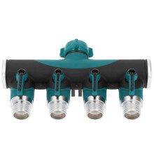 Metal 4 Way Garden Hose Splitter with Independent Valves, Heavy Duty Water Hose Connector for Garden Lawns