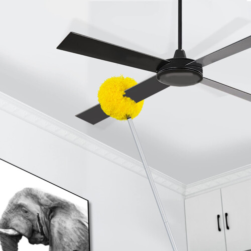 Ceiling Fan Duster with Extendable Aluminum Pole, Soft Washable Microfiber Head for  Ceilings 2