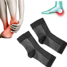 6 Pairs Compression Socks AntiFatigue Foot Sleeves for Plantar Fasciitis, Arch Pain Relief, Skin Color S/M