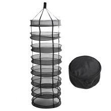 8 Layer Herb Drying Rack with 360 Airflow | Foldable Hanging Plant Drying Net for Buds Flowers Hydroponics 180x60cm