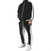 (M, Black) "Men's Velvet Sweatsuit Set, Casual Jacket Pants Tracksuit Set" x