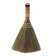 Mini Straw Broom for Dust and Hair Removal, Handmade Bamboo Straw Broom with Soft Bristles, Green