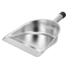 Heavy Duty Stainless Steel Handheld Dustpan with Ergonomic Short Handle for Kitchen and Office Cleaning
