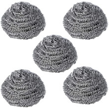 RustResistant Stainless Steel Scrubber Pads Set 5 Pack for Pots and Pans HeavyDuty Kitchen Cleaning