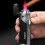 Butane Torch Lighter Quad Flame Windproof Metal Design Adjustable Flame Refillable for Camping Gift Red 2