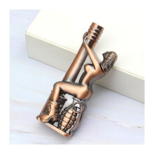 Butane Torch Lighter Red Bronze Windproof Refillable Metal Jet Flame with Adjustable Flame Control for Cigars and Candles