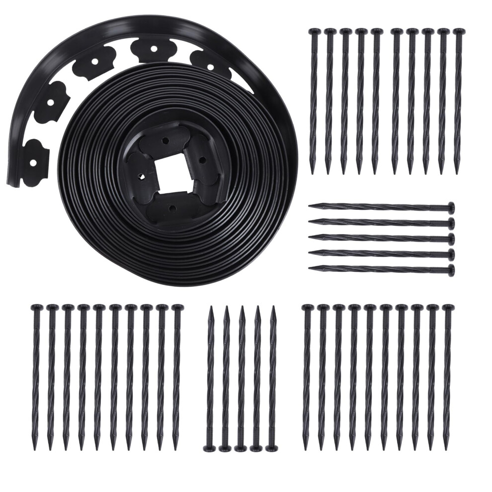 Garden Edging Border 40Ft Nodig Landscape Edging Kit With 40 Spikes Flexible Plastic Lawn Border 9073542045830