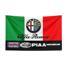 (as the picture38993, 60 x 90cm) 90x150cm Alfa Romeos Flag Polyester Printed Racing Car Banner For Decor