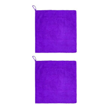2 Pack Microfiber Cleaning Cloths for Kitchen and Car, Durable Absorbent Rags with Reinforced Edges, Purple