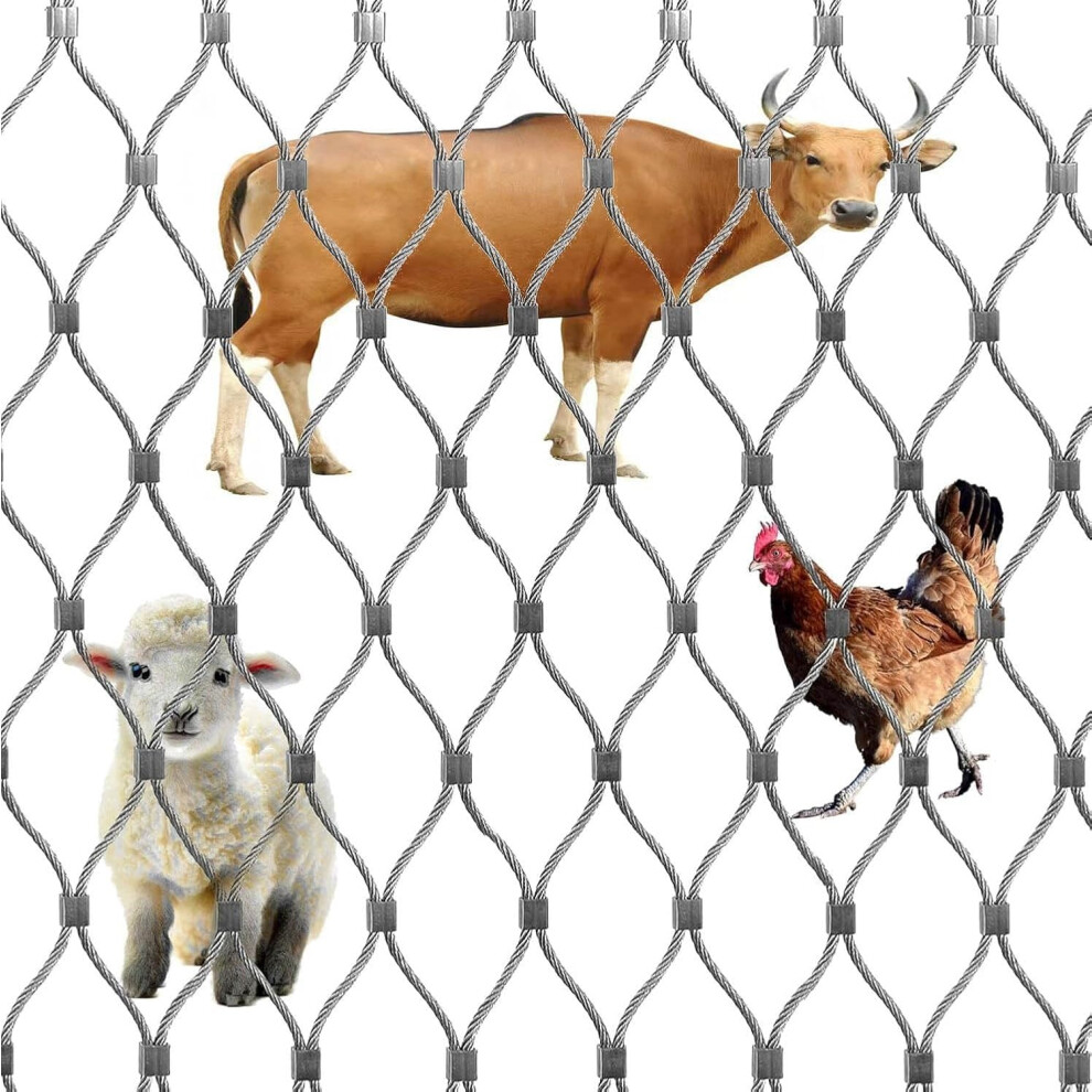 304 Stainless Steel Safety Net CorrosionâResistant Flexible Rope Mesh For Balcony Railing Fence (1.1X18m) 9771547899815