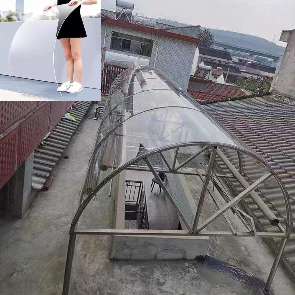 Clear Polycarbonate Sheet 1.97X3.3ft UvâProtected ImpactâResistant Transparent Roof Panel For Greenhouse And Skylight 9771547899983
