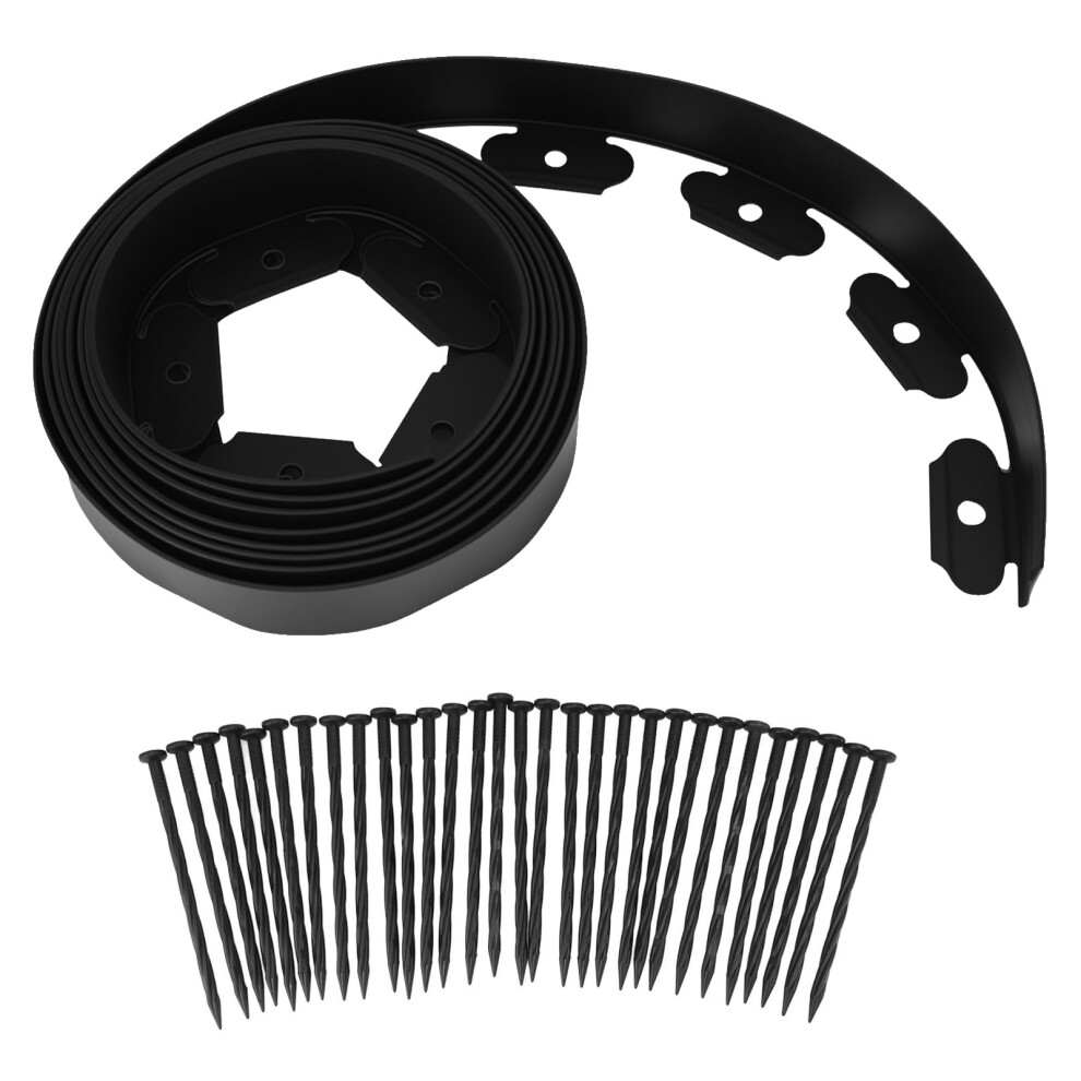No Dig Landscape Edging Kit 5M Flexible Pe Garden Border With 15 Spiral Spikes For Lawn And Flower Beds 9073542046042