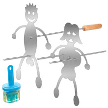 Funny Human Shaped Marshmallow Roasting Sticks Stainless Steel Barbecue Forks for Fire Pit Camping